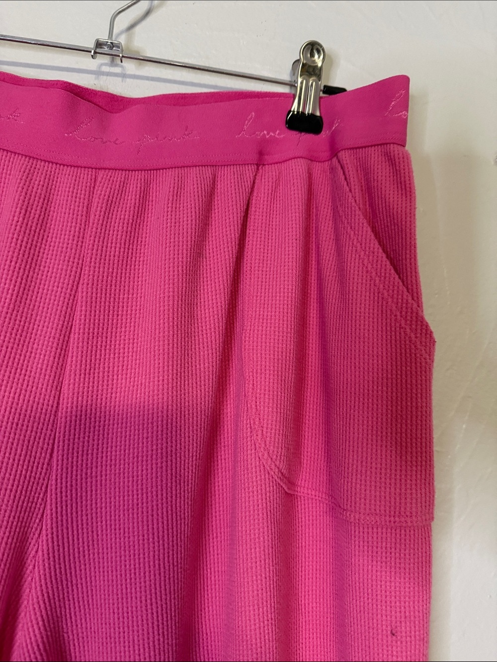 Pink Victoria secret waffle joggers